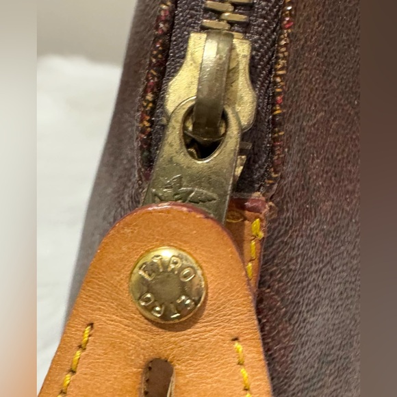 Authentic Vintage Etro Coated Canvas Satchel Handbag Burgundy Paisley VGUC - Picture 7 of 16